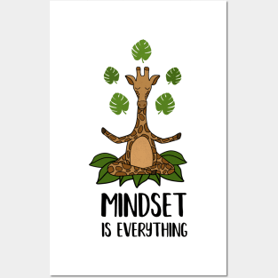 Giraffe Yoga, Mindset Motivational Quote Posters and Art